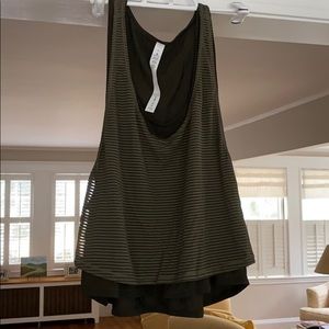 Layered Lululemon workout top